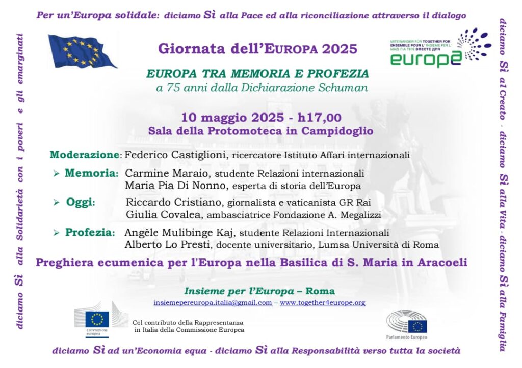 Evento Giornata dell'Europa 2025, locandina dettagli.