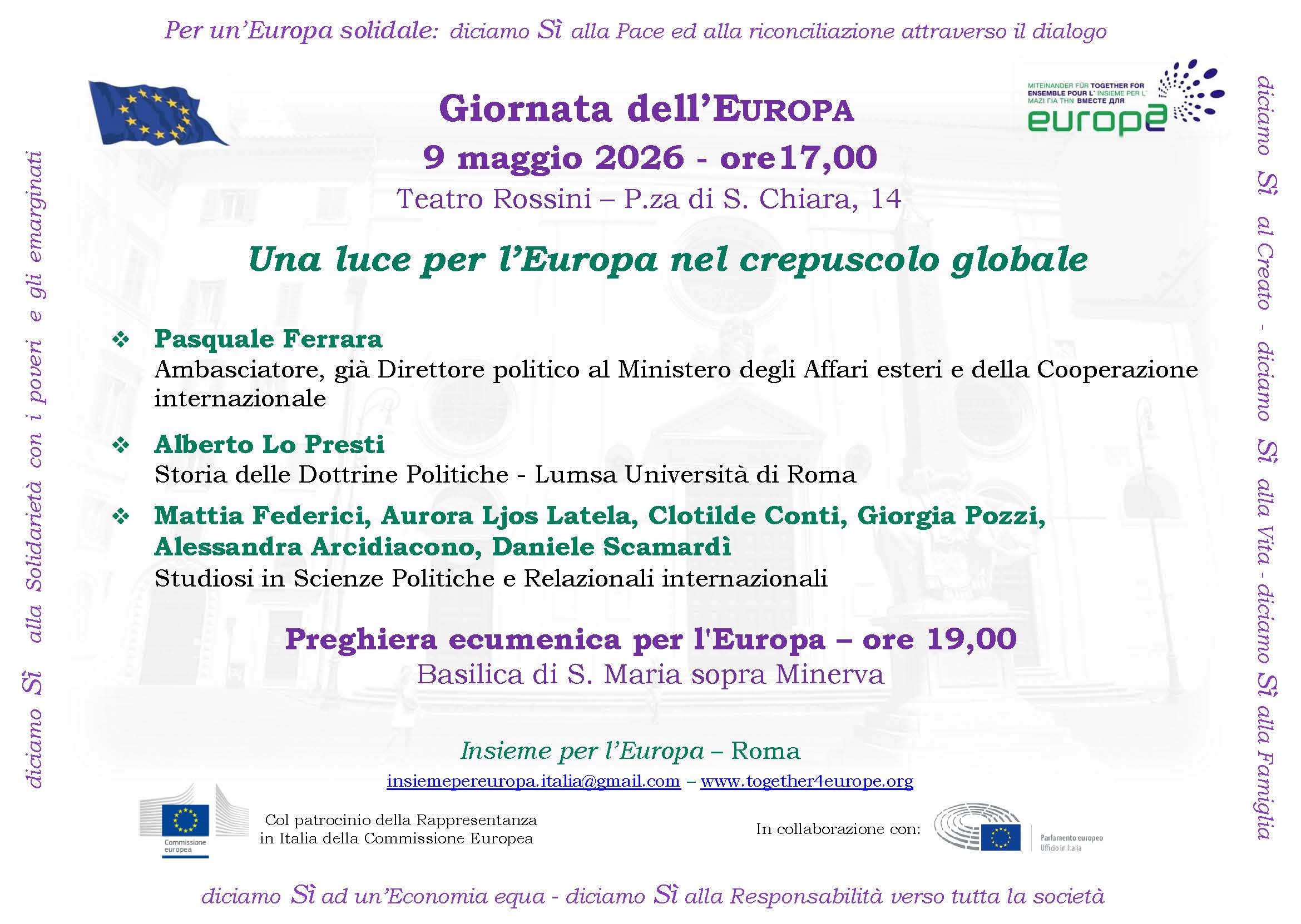 Giornata dell’Europa 2026 Roma Giornata dell'Europa 2026 Roma